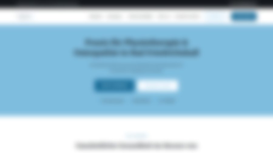 Anonymisierte Website einer Physiotherapie-Praxis